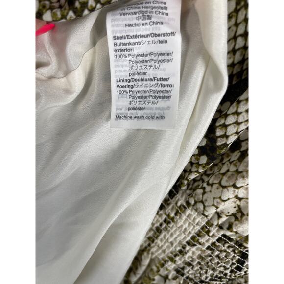 J. Crew Snake Skin Print Smocked Waist Dress Sheer Sleeves‎ Size Medium - Picture 9 of 11